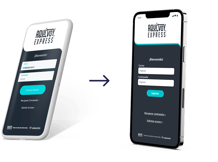 Rediseño App Pasajero Aquívoy Express